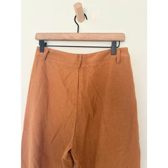 NWT Cider Corduroy Floral Embroidered Pants Womens Large Camel Retro 70s Hippie - Picture 6 of 8